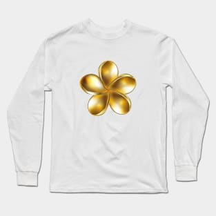 Gold plumeria flower Long Sleeve T-Shirt